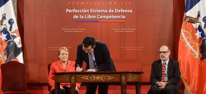 Presidenta Bachelet promulga Ley que Perfecciona el Sistema de Defensa de la Libre Competencia