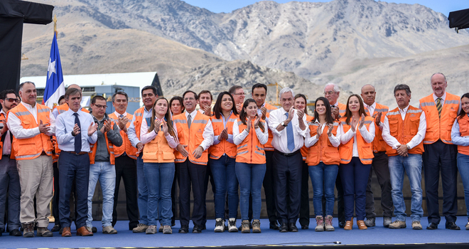 Presidente Piñera encabeza inicio de las obras de ampliación de minera Los Pelambres
