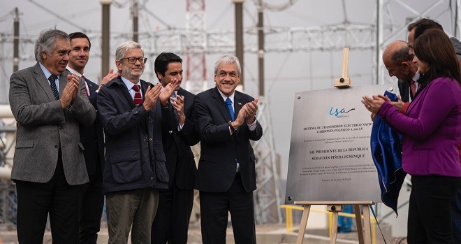 Presidente Piñera inaugura línea de transmisión eléctrica Cardones Polpaico: proyecto tuvo una inversión de US$ 1.000 millones