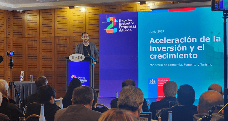 En Los Ángeles, ministro Nicolás Grau participa en el II Encuentro Regional de Empresas del Biobío Irade 2024